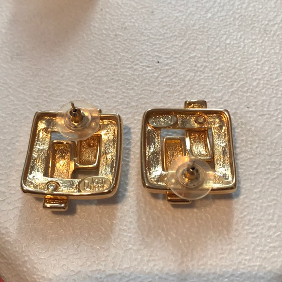 Gold earrings with silver stars - Picture 2 of 2